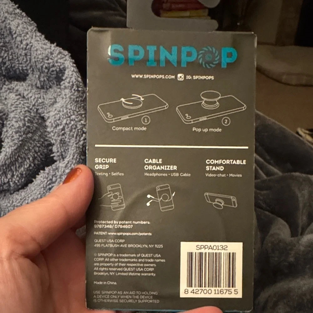 ⭐️⭐️$5  Marble Phone Grip‎ - White